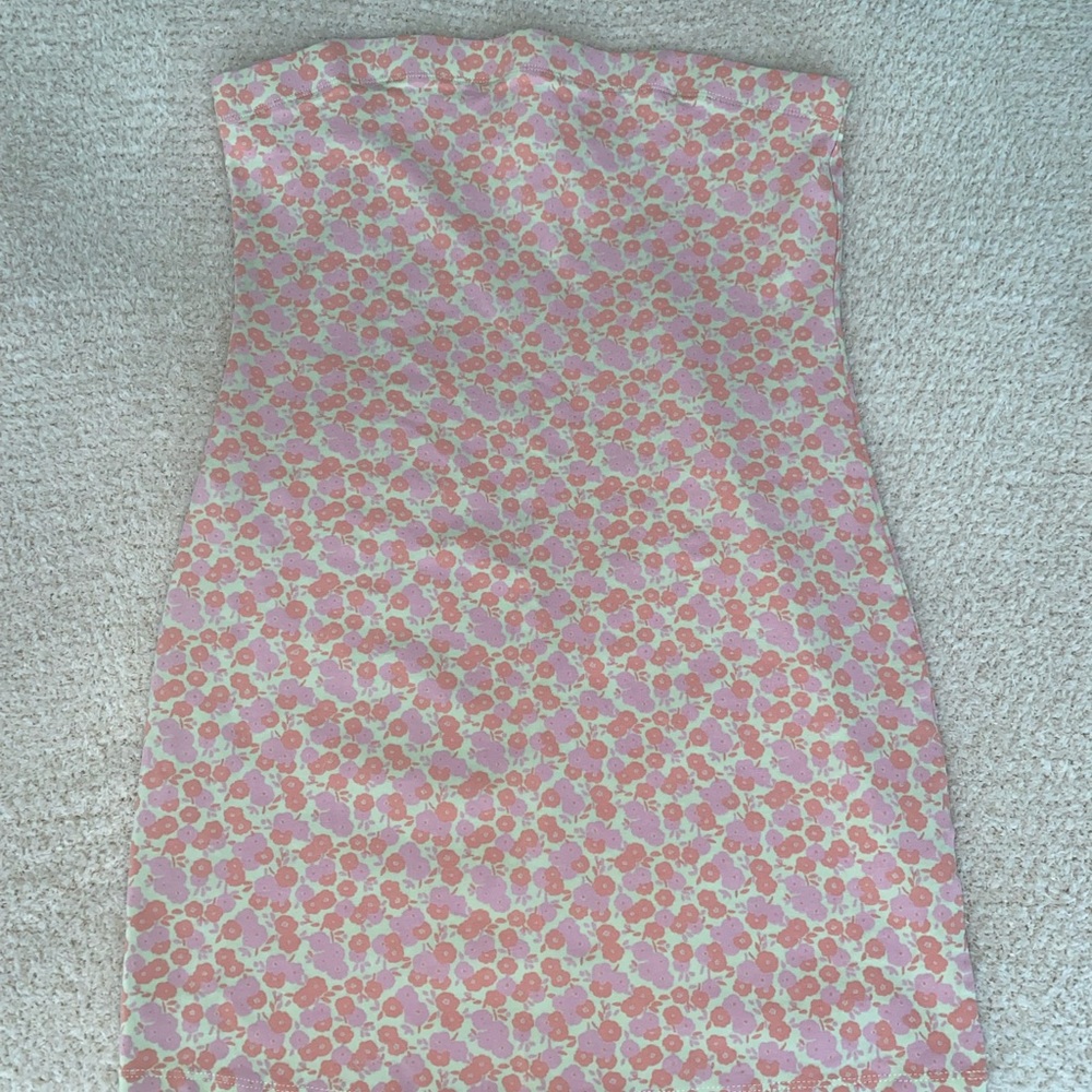 BP Pink and Orange Floral Mini Tube Dress